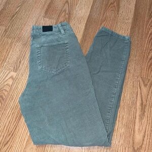 green corduroy pants